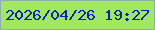 文字の大きさ：2、枠の色：90adad、背景の色：a0e862、文字の色：0923b2 無料ブログパーツのブログ時計