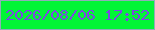 文字の大きさ：3、枠の色：90adb8、背景の色：02f536、文字の色：7b48e3 無料ブログパーツのブログ時計