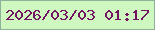 文字の大きさ：4、枠の色：90af9a、背景の色：cef8c0、文字の色：721462 無料ブログパーツのブログ時計