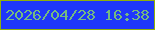 文字の大きさ：1、枠の色：90b009、背景の色：1f37fb、文字の色：75bb80 無料ブログパーツのブログ時計