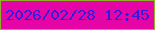 文字の大きさ：5、枠の色：90b02b、背景の色：e504a6、文字の色：341adb 無料ブログパーツのブログ時計