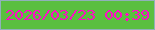 文字の大きさ：2、枠の色：90b1ba、背景の色：5abf40、文字の色：ff0cc6 無料ブログパーツのブログ時計