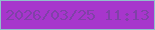 文字の大きさ：2、枠の色：90bfcb、背景の色：a736cc、文字の色：8041a8 無料ブログパーツのブログ時計