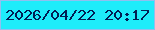 文字の大きさ：1、枠の色：90bfef、背景の色：1eecfa、文字の色：011e53 無料ブログパーツのブログ時計