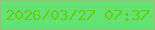 文字の大きさ：4、枠の色：90c07b、背景の色：65e274、文字の色：65cd0f 無料ブログパーツのブログ時計