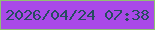 文字の大きさ：4、枠の色：90c172、背景の色：a949e8、文字の色：264c60 無料ブログパーツのブログ時計
