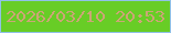 文字の大きさ：2、枠の色：90c1e7、背景の色：68cd26、文字の色：cca576 無料ブログパーツのブログ時計