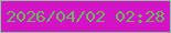 文字の大きさ：5、枠の色：90c29f、背景の色：d214c4、文字の色：6bb85a 無料ブログパーツのブログ時計