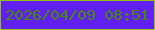 文字の大きさ：1、枠の色：90c30a、背景の色：611ff2、文字の色：448b07 無料ブログパーツのブログ時計