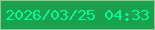 文字の大きさ：4、枠の色：90c598、背景の色：1aa14e、文字の色：08fc95 無料ブログパーツのブログ時計