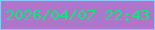 文字の大きさ：5、枠の色：90c5fb、背景の色：ae76cb、文字の色：0de877 無料ブログパーツのブログ時計