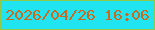文字の大きさ：5、枠の色：90c84a、背景の色：20e5f0、文字の色：c96a1f 無料ブログパーツのブログ時計