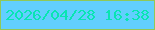 文字の大きさ：1、枠の色：90c858、背景の色：62cffe、文字の色：08e5b2 無料ブログパーツのブログ時計