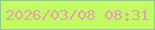 文字の大きさ：3、枠の色：90ca86、背景の色：c3fb66、文字の色：e5a0ac 無料ブログパーツのブログ時計