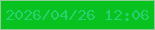 文字の大きさ：1、枠の色：90ca96、背景の色：07c21f、文字の色：2ad070 無料ブログパーツのブログ時計
