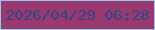 文字の大きさ：2、枠の色：90cbed、背景の色：9a3970、文字の色：334584 無料ブログパーツのブログ時計