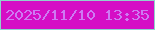 文字の大きさ：3、枠の色：90d2cc、背景の色：d50ec5、文字の色：ce7af3 無料ブログパーツのブログ時計