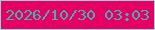 文字の大きさ：2、枠の色：90d2de、背景の色：e60064、文字の色：41b2b5 無料ブログパーツのブログ時計