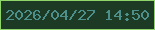 文字の大きさ：5、枠の色：90d569、背景の色：1c3a24、文字の色：4d8f8b 無料ブログパーツのブログ時計