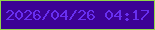 文字の大きさ：1、枠の色：90d648、背景の色：3c0194、文字の色：682ff0 無料ブログパーツのブログ時計