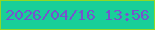 文字の大きさ：5、枠の色：90d825、背景の色：19cf99、文字の色：7753cd 無料ブログパーツのブログ時計