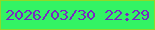 文字の大きさ：1、枠の色：90d828、背景の色：33f364、文字の色：7828c1 無料ブログパーツのブログ時計