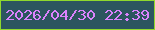 文字の大きさ：5、枠の色：90d82d、背景の色：2c555f、文字の色：db82fe 無料ブログパーツのブログ時計
