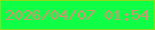 文字の大きさ：1、枠の色：90da1d、背景の色：0fff46、文字の色：d39072 無料ブログパーツのブログ時計