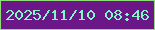 文字の大きさ：4、枠の色：90dd77、背景の色：6b1787、文字の色：80f7c5 無料ブログパーツのブログ時計