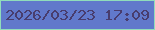 文字の大きさ：4、枠の色：90ddbb、背景の色：6179cb、文字の色：483d6e 無料ブログパーツのブログ時計