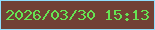 文字の大きさ：3、枠の色：90dffd、背景の色：714135、文字の色：66e352 無料ブログパーツのブログ時計