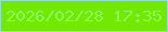 文字の大きさ：2、枠の色：90e0d7、背景の色：73e903、文字の色：89f85b 無料ブログパーツのブログ時計