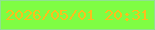 文字の大きさ：3、枠の色：90e190、背景の色：7ffd43、文字の色：fcbe1c 無料ブログパーツのブログ時計