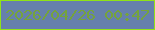 文字の大きさ：5、枠の色：90e317、背景の色：6680ac、文字の色：75a33c 無料ブログパーツのブログ時計