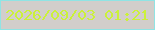 文字の大きさ：2、枠の色：90e4e4、背景の色：d2cecb、文字の色：cbf13a 無料ブログパーツのブログ時計