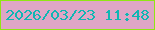 文字の大きさ：2、枠の色：90e613、背景の色：dfa6c5、文字の色：0fb6b3 無料ブログパーツのブログ時計