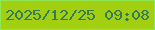 文字の大きさ：2、枠の色：90e754、背景の色：a2cf10、文字の色：337a5e 無料ブログパーツのブログ時計