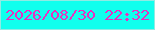 文字の大きさ：3、枠の色：90ebe3、背景の色：11ffed、文字の色：e930c0 無料ブログパーツのブログ時計