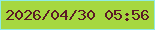 文字の大きさ：5、枠の色：90ece4、背景の色：a6d840、文字の色：5c1a26 無料ブログパーツのブログ時計