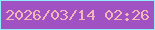 文字の大きさ：3、枠の色：90ecff、背景の色：a051c2、文字の色：f2b6b9 無料ブログパーツのブログ時計