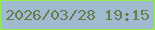 文字の大きさ：1、枠の色：90ed4c、背景の色：a0bad0、文字の色：697b49 無料ブログパーツのブログ時計
