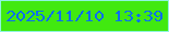 文字の大きさ：2、枠の色：90f4df、背景の色：41e910、文字の色：0b6ef2 無料ブログパーツのブログ時計