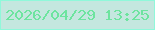 文字の大きさ：4、枠の色：90f8da、背景の色：c4e7df、文字の色：6de49f 無料ブログパーツのブログ時計