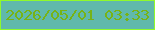 文字の大きさ：1、枠の色：90f92b、背景の色：60b9ab、文字の色：77b315 無料ブログパーツのブログ時計