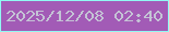 文字の大きさ：2、枠の色：90f9f3、背景の色：a25bb6、文字の色：c4c3d5 無料ブログパーツのブログ時計
