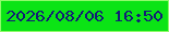 文字の大きさ：4、枠の色：90fa6b、背景の色：0be415、文字の色：121c76 無料ブログパーツのブログ時計