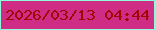 文字の大きさ：4、枠の色：90fadc、背景の色：cf2d85、文字の色：a20705 無料ブログパーツのブログ時計