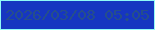文字の大きさ：1、枠の色：90faf7、背景の色：1636c1、文字の色：254e8c 無料ブログパーツのブログ時計
