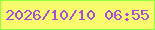 文字の大きさ：3、枠の色：90ff3c、背景の色：f7fb6d、文字の色：b14ad9 無料ブログパーツのブログ時計