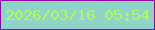 文字の大きさ：1、枠の色：9101b4、背景の色：92d3c7、文字の色：adfe55 無料ブログパーツのブログ時計